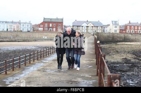 Windigem Wetter Hartlepool am Meer Stockfoto