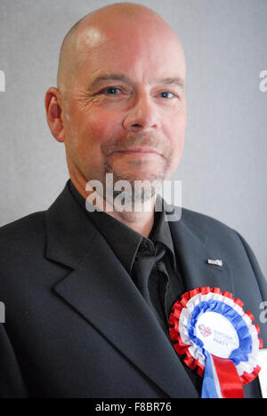 Schottische BNP Führer Gary Raikes am AECC in Aberdeen, Scotland am 5. Mai 2011. Stockfoto