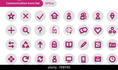 Kommunikation Icons set Stock Vektor