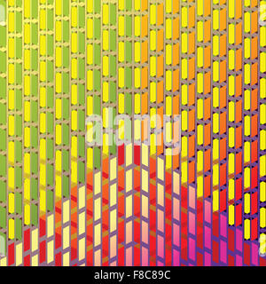 Bunte in Folge abstrakte geometrische Muster, geteilte Wrapper Hintergrund Stockfoto