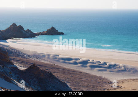 Das Naturschutzgebiet von Qalansia Strand, Golf von Aden, Arabisches Meer, Insel Sokotra, Jemen, Nahost, einzigartige Artenvielfalt Stockfoto