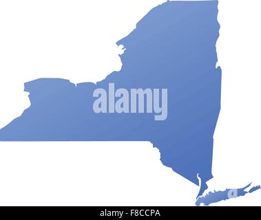 New York State Karte mit blauen Gradienten Stock Vektor