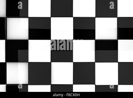 Glänzend Schach Hintergrund Details in schwarz und weiß Stockfoto