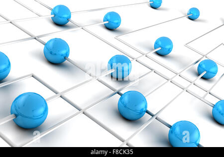 Netzwerke und Internet concept.3D Net Stockfoto