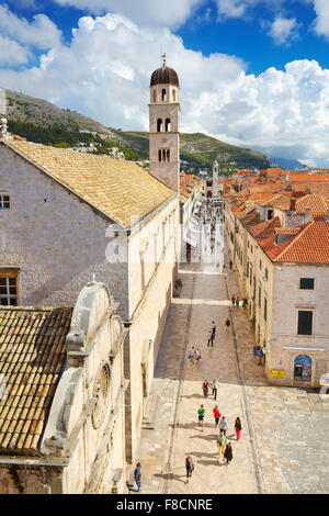 Dubrovnik, Stradun Straße, Hauptplatz in der Altstadt von Dubrovnik, Kroatien Stockfoto