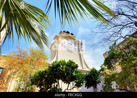 Clock Tower der Großmeisterpalast, Valletta, Malta Stockfoto