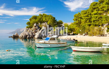 Makarska Riviera Küste, Strand von Brela, Kroatien Stockfoto