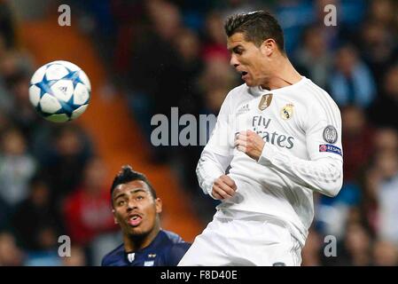 Madrid, Spanien. 8. Dezember 2015. Cristiano Ronaldo Dos Santos (7) Real Madrid während der UEFA Champions League Real Madrid gegen Malmö FF im Santiago Bernabeu Stadion Credit: Action Plus Sport/Alamy Live News Stockfoto