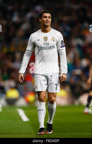 Madrid, Spanien. 8. Dezember 2015. Cristiano Ronaldo Dos Santos (7) Real Madrid während der UEFA Champions League Real Madrid gegen Malmö FF im Santiago Bernabeu Stadion Credit: Action Plus Sport/Alamy Live News Stockfoto