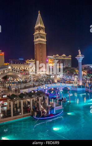 Die venezianische Hotel und Nachbildung einer Canal grande in Las Vegas Stockfoto