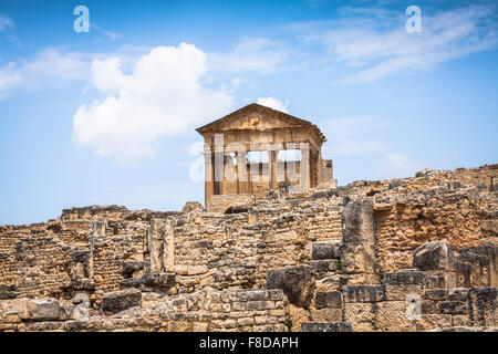 Antike römische Stadt in Tunesien, Dougga Stockfoto