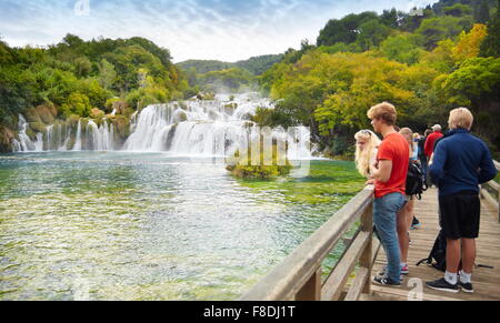 Krka Wasserfälle, Nationalpark Krka, Kroatien, Europa Stockfoto