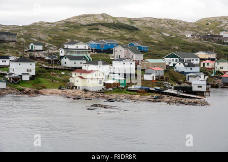 Das Dorf von Harrington Fischerhafen, am unteren Nordufer des Golfs von St. Lawrence, Quebec, Kanada. Stockfoto
