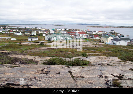 Das Dorf von Harrington Fischerhafen, am unteren Nordufer des Golfs von St. Lawrence, Quebec, Kanada. Stockfoto