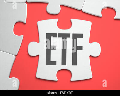 ETF - Puzzle auf der Stelle der fehlenden Teile. Stockfoto