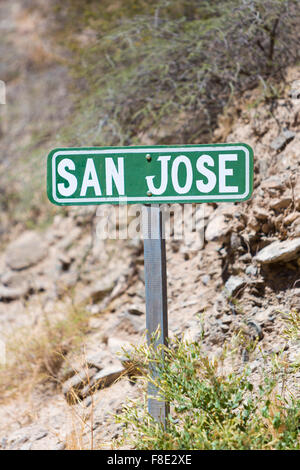 Green San Jose Ortsschild post in Argentinien Stockfoto