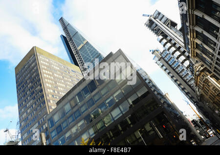 Die Lloyd-Gebäude (manchmal bekannt als das Inside-Out-Gebäude) ist die Heimat von der Versicherungseinrichtung Lloyd es Of London. Stockfoto