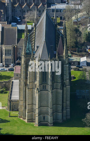 Eine Luftaufnahme von der Kapelle des Lancing College in Sussex Stockfoto