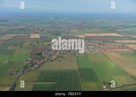Eine Luftaufnahme des North Lincolnshire Dorf Messingham und Umland Stockfoto