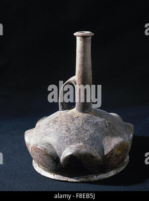 Süd-Amerika. Chorrera-Kultur. Späte Formtive indigene Kultur (1300-300 v. Chr. in Ecuador). Keramik-Vase. 23 x 20 cm (Durchmesser). Aus Ecuador. Privatsammlung Stockfoto