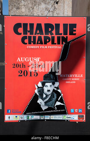 Charlie Chaplin Comedy Festival Plakat, Waterville, County Kerry, Irland Stockfoto