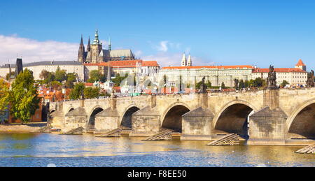 Karlsbrücke, Altstadt von Prag, Tschechische Republik, UNESCO Stockfoto