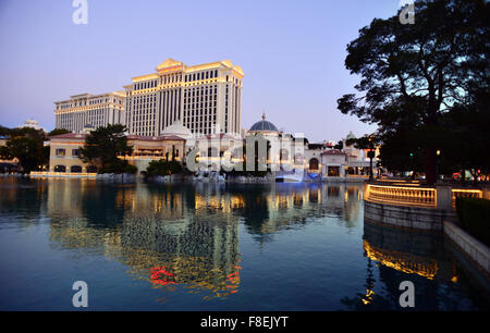 Caesars Palace Hotel Blick auf die Bellagio Lake Las Vegas, Nevada Stockfoto