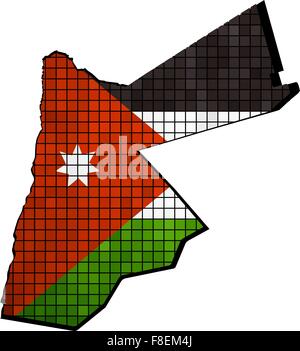 Jordanien Karte mit Flagge im Inneren Stock Vektor