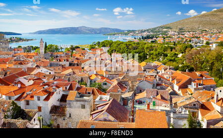 Luftbild der Altstadt von Trogir, Kroatien Stockfoto