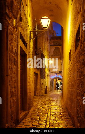 Trogir von Nacht, Kroatien, Europa Stockfoto