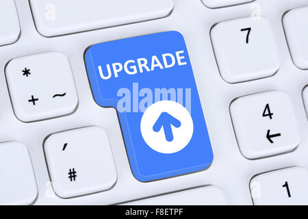 Upgrade Upgrade Software Programm Computer Symbol Tastatur Stockfoto