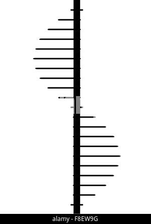 Silhouette eines Satzes von Treppe Wendeltreppe Stufen über einen weißen Hintergrund Stock Vektor