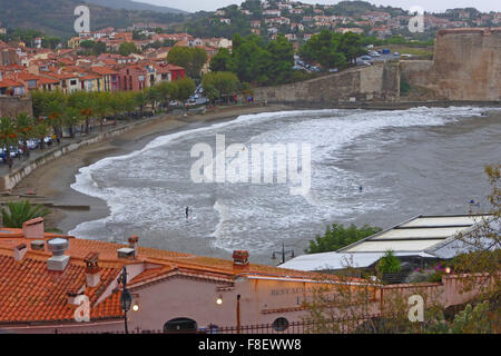 Ansicht von Collioure, Roussillon, Südfrankreich, im Oktober Stockfoto