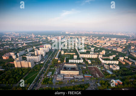 Der Vogelperspektive Stadtteil Ostankino in Moskau Russland Stockfoto