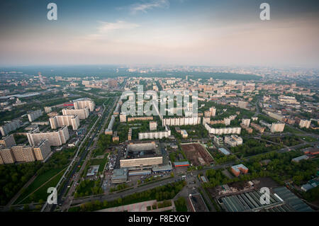 Der Vogelperspektive Stadtteil Ostankino in Moskau Russland Stockfoto