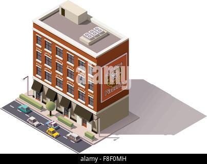 Vektor isometrische Gebäude Stock Vektor