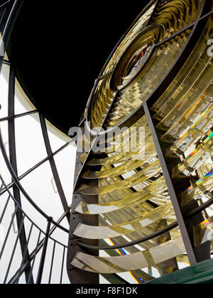 Die katadioptrischen Objektiv bei St. Catherines Leuchtturm in Niton an der Südküste von der Isle Of Wight England UK Stockfoto