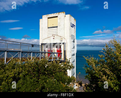 Der Strand am Shanklin auf der südöstlichen Küste der Isle Of Wight England UK die Passagiere von Klippe transportiert heben Stockfoto