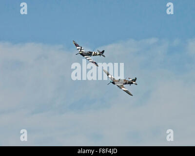 Battle of Britain WWII Kämpfer Spitfire und Hurricane Stockfoto