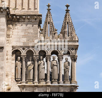 Statuen der alttestamentlichen Königen, Süd-Terrasse, Chartres Kathedrale, Eure-et-Loir, Frankreich, Europa Stockfoto