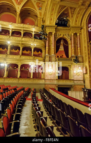 Die schöne Aula der ungarischen Staatsoper in Budapest, Ungarn. Stockfoto