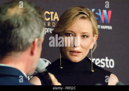 Sydney, Australien 9. Dezember 2015: Prominente und VIP's gesehen während der 5. jährlichen AACTA Preisverleihung auf den Stern in Sydney stattfand. Abgebildet ist Cate Blanchett Credit: Mjmediabox/Alamy Live-Nachrichten Stockfoto