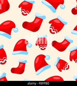 Nahtlose Weihnachten Muster Teil Santa Kostüm Stock Vektor