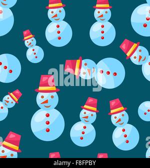 Nahtlose Weihnachten Muster Schneemann Stock Vektor