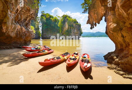 Thailand - Krabi Provinz Phang Nga Bay, Kanutour Stockfoto