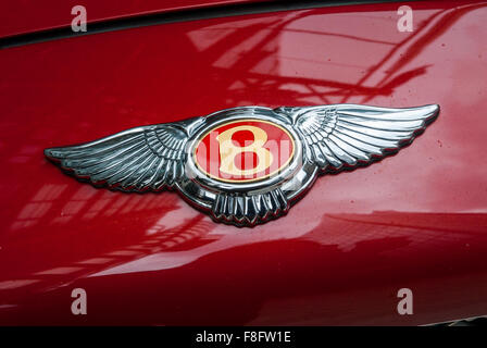 Bentley Motors Emblem auf Motorhaube Stockfoto