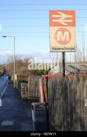 Ravensthorpe Bahnhof Zeichen Stockfoto