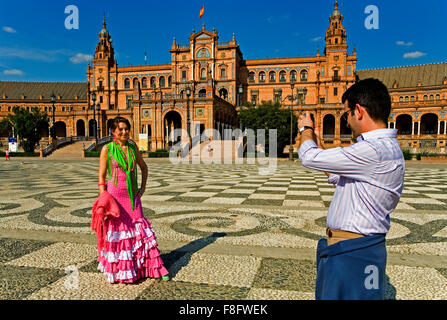 España-Platz. Sevilla, Andalusien, Spanien. Stockfoto