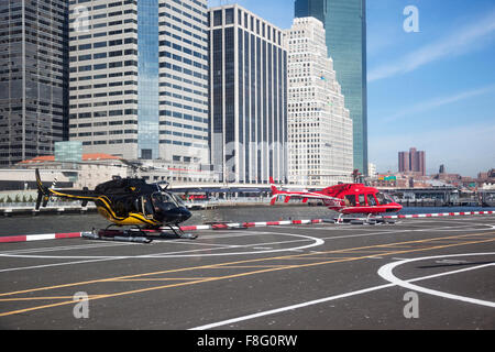 Hubschrauberflüge von New York aus Downtown Manhattan Heliport, New York City, USA, Vereinigte Staaten von Amerika Stockfoto