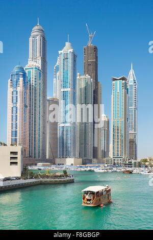 Skyline von Dubai - Marina, Vereinigte Arabische Emirate Stockfoto